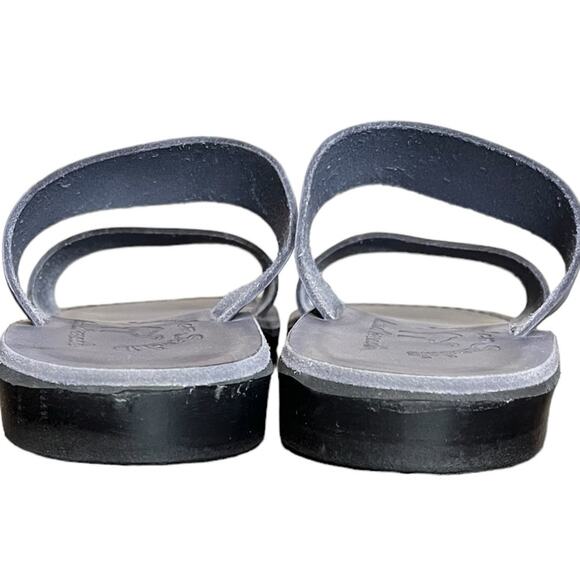 JERUSALEM SANDALS Aviv Gray Leather Wide‎ Strap Sandals Women's Size 9 (40) - Picture 6 of 8